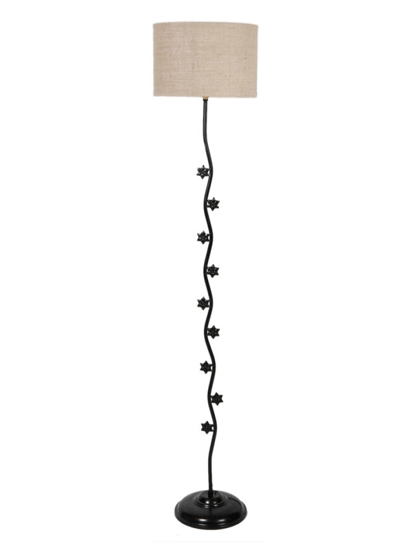 Ambika Home Prestige Royale Beige Shade Premium Iron Floor Lamp with Iron Base & Powder Coated Finish | E27 Holder Included Bulb - Image 3